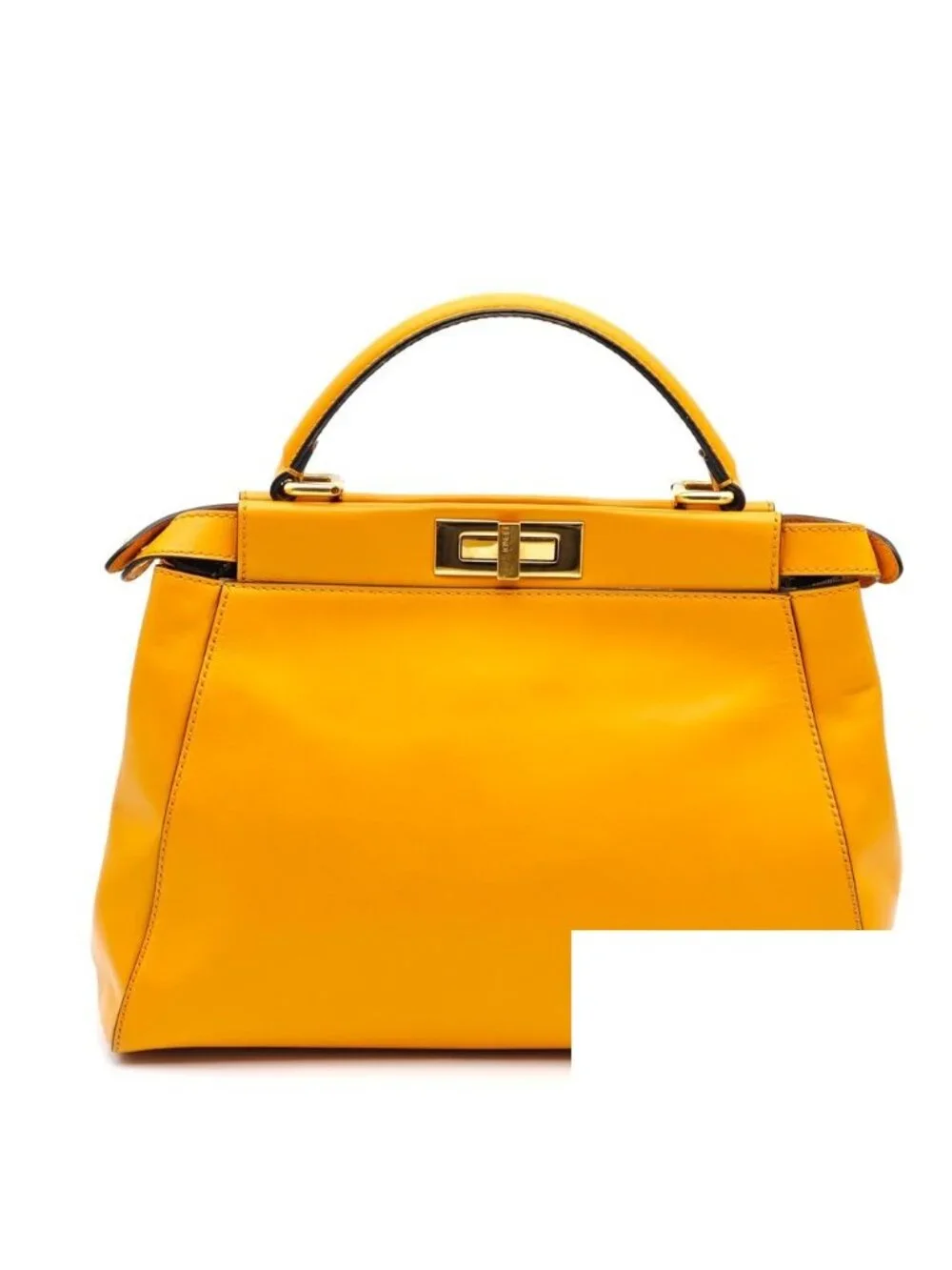 Fendi Peekaboo Leather Handbag Yellow
